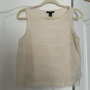 Forever 21 Cream Embellished Tank